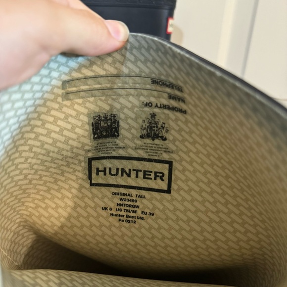 Hunter Dark Navy Blue Boots Size 8 - Picture 10 of 10